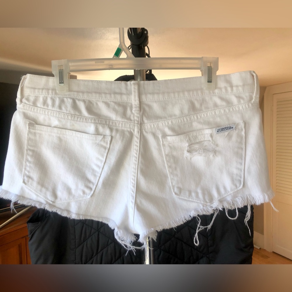 JustUSA Distressed White Cut-Off Jean Shorts size 9